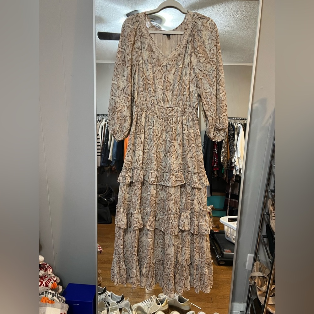 Jessica Simpson Snake Print Maxi Dress Size L